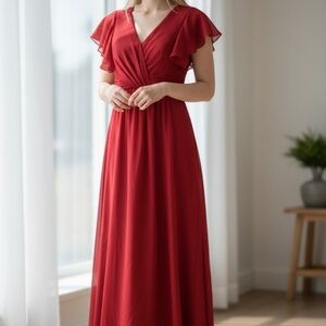 Elegant Red Maxi Dress